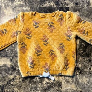 Toddler Girl Yellow Quilted Floral Baby Sweater